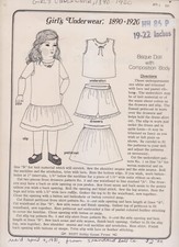 GIRLS UNDERWEAR PATTERNS FOR 19-22 IN DOLLS CLOTHING PATTERNS UNCUT