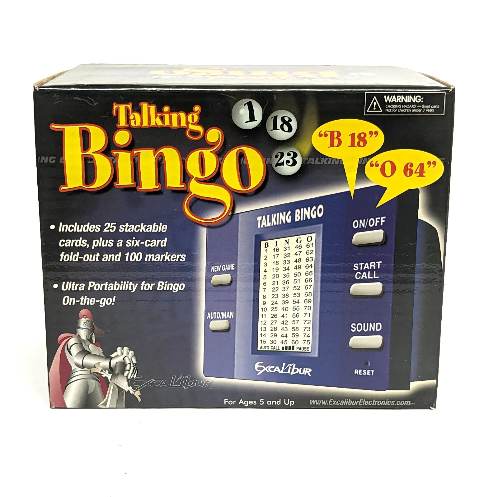 New Vintage Excalibur Talking Bingo Electronic Game Model 450