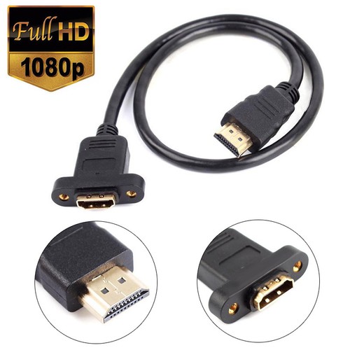 HDTV Male to Female With Screw Panel Mount V1.4 1080P Extension Cable F PSP HDTV - 第 2/16 張圖片
