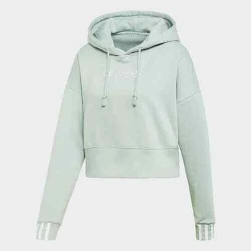Adidas Coeeze Cropped Hoodie Vapour Green Sz XL | eBay