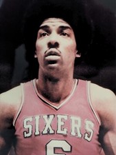 Julius Erving Philadelphia 76ers In Game Portrait 8x10 Unsigned Gloss Photo