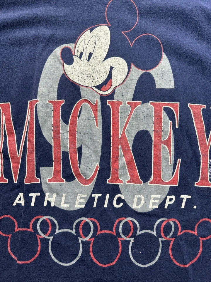 Винтажная мужская футболка Disney большой синий Микки неограниченное количество графический подходит XL - Изображение 2 из 4