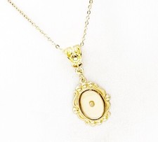 Goldtone Oval Mustard Seed Necklace, Mustard Seed Pendant, Matthew 17 20