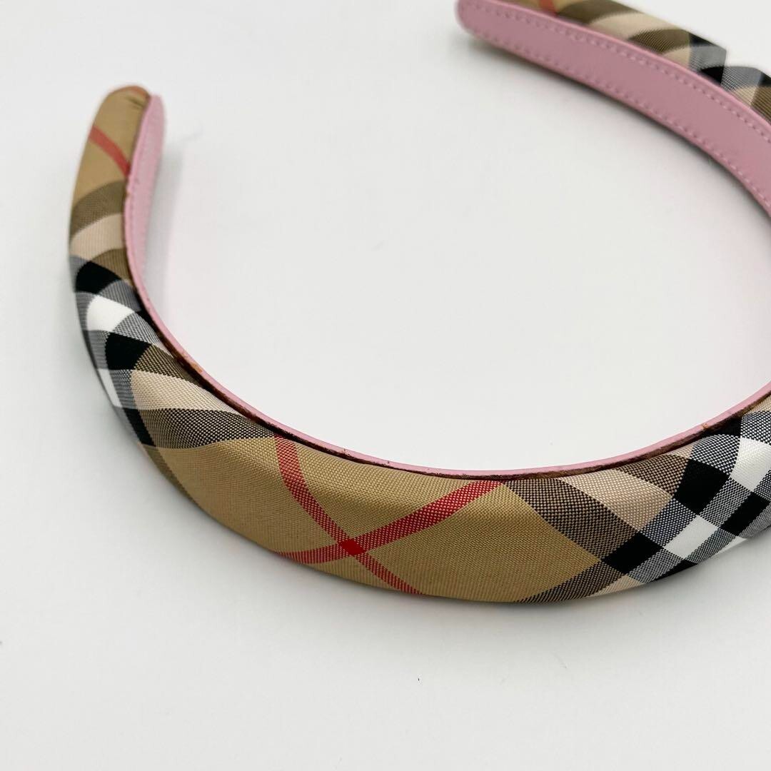 BURBERRY London NOVA CHECK HAIR BAND beige pink fashion goods