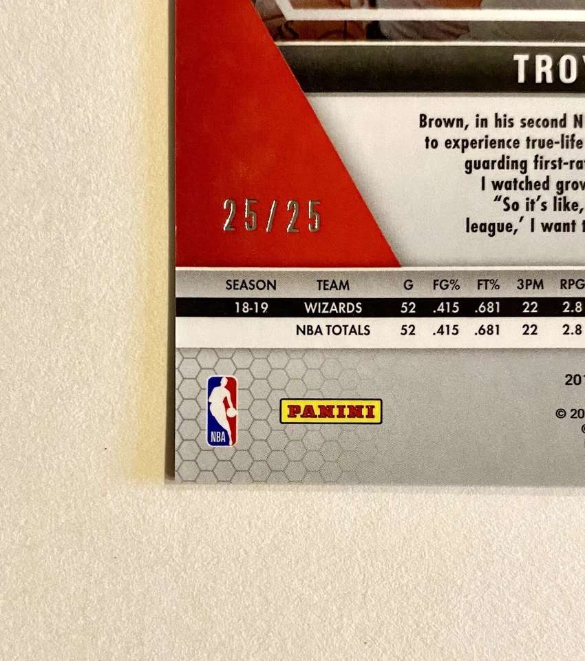 2019-20 Mosaic Troy Brown Orange Fluorescent Prizm Refractor SSP #d 25/25 Lakers - Image 2 of 4