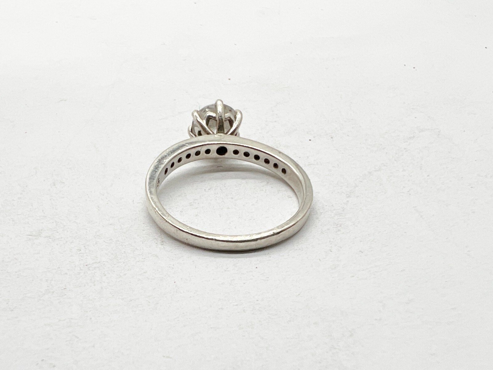 VINTAGE SOLID STERLING SILVER SOLITAIRE WITH ACCE… - image 4