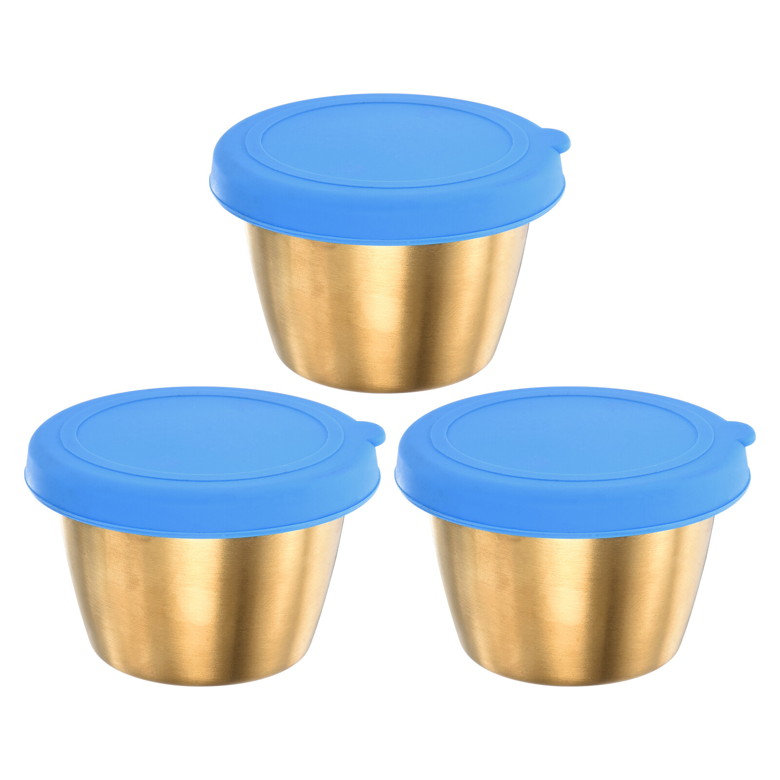 3pcs 2.4oz Blue Salad Dressing Cups with Lids