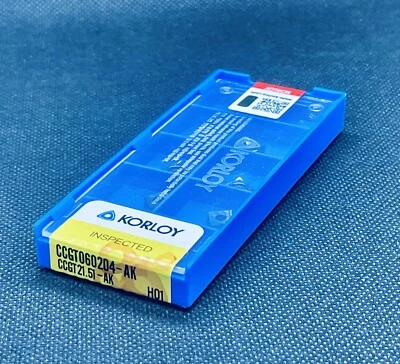 KORLOY CCGT 21.51 AK H01 / CCGT060204-AK H01 Carbide Inserts 10pcs Free Ship!