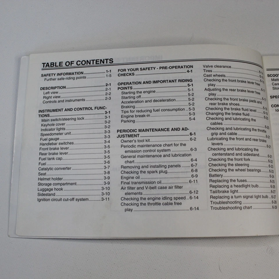 Genuine 2010 YAMAHA BWS 125 BW'S YW 125 English Owners Manual 1CEF8199E0 / 1CXF8 - Image 4 of 4