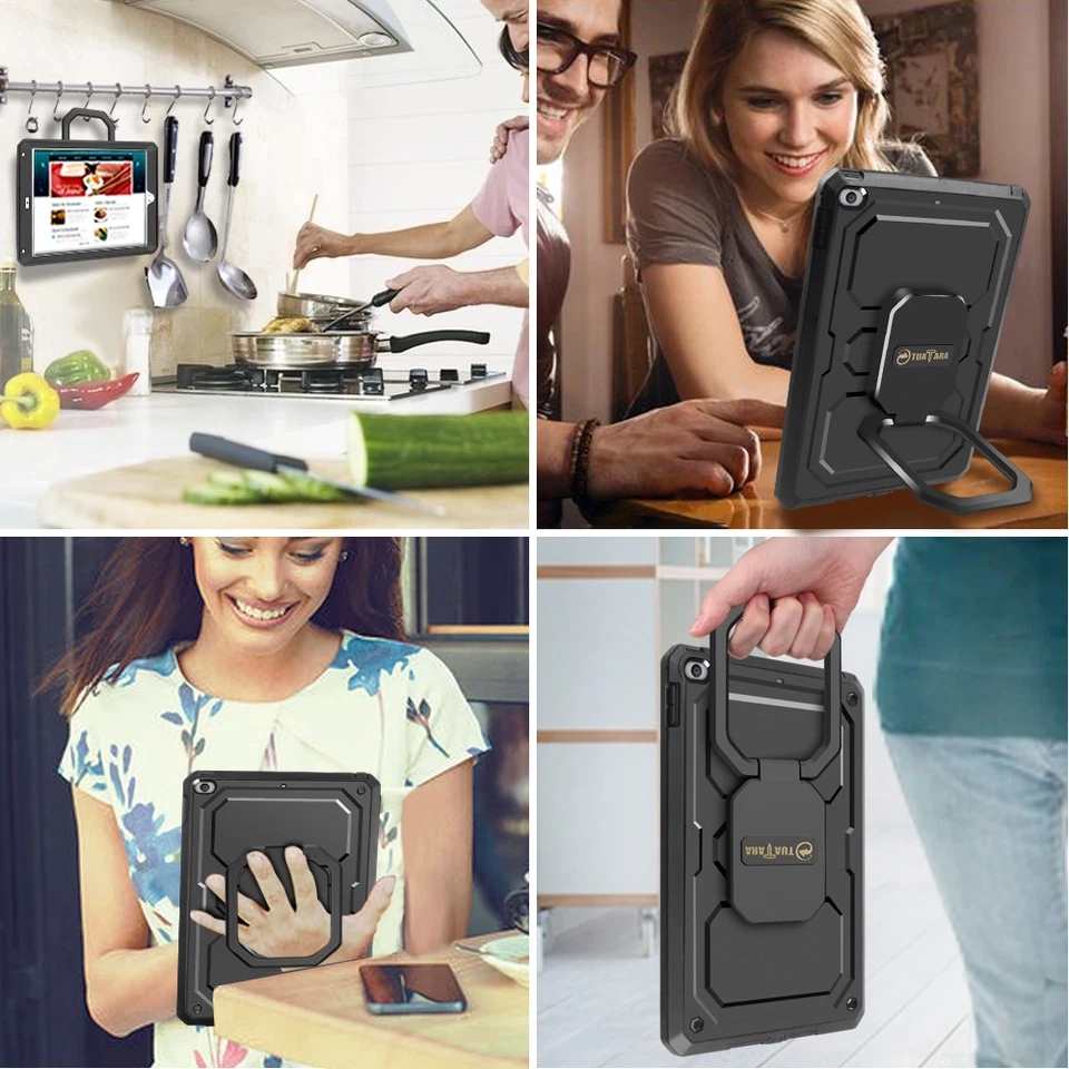 Capa de transporte à prova de choque suporte aderência rotativa para iPad 9,7 polegadas 2018/2017 - Imagem 2 de 4