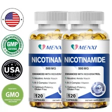 (2 Pack) NAD Supplement for Anti-Aging Energy Focus & Nicotinamide Resveratrol