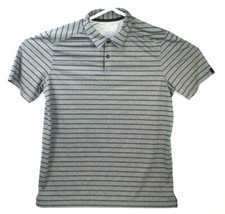 Oakley Men s Performance Golf Polo Shirt Size M Black Gray Striped M Stretch