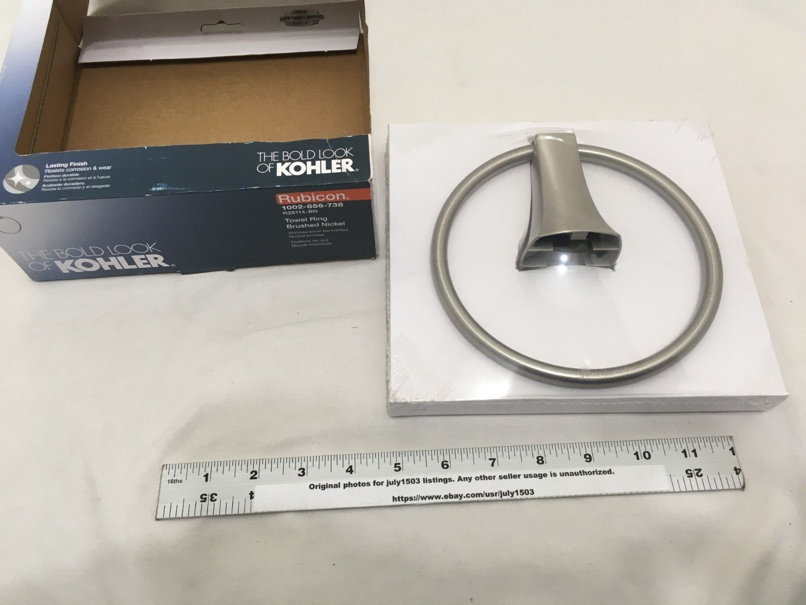 (1) NEW Kohler Rubicon Towel Ring BRUSHED NICKEL R26114BN (sw) eBay
