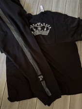 Victoria's Secret Pink Bling Rhinestone Campus Tee Shirt  Gym Pants Set L       