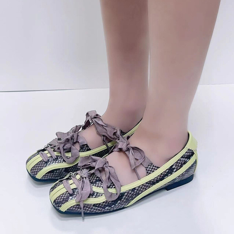 Bowknot Loafers Shoes Flat Mary Jane Shoes Pump