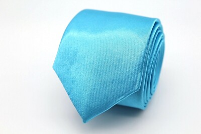 Herren Hand Made Krawatte 140cm 100% Polyester Blau Türkis #148