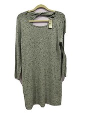 Loft Dress Gray Knit Women's Petite Large Keyhole Back Sweater Midi NWT
