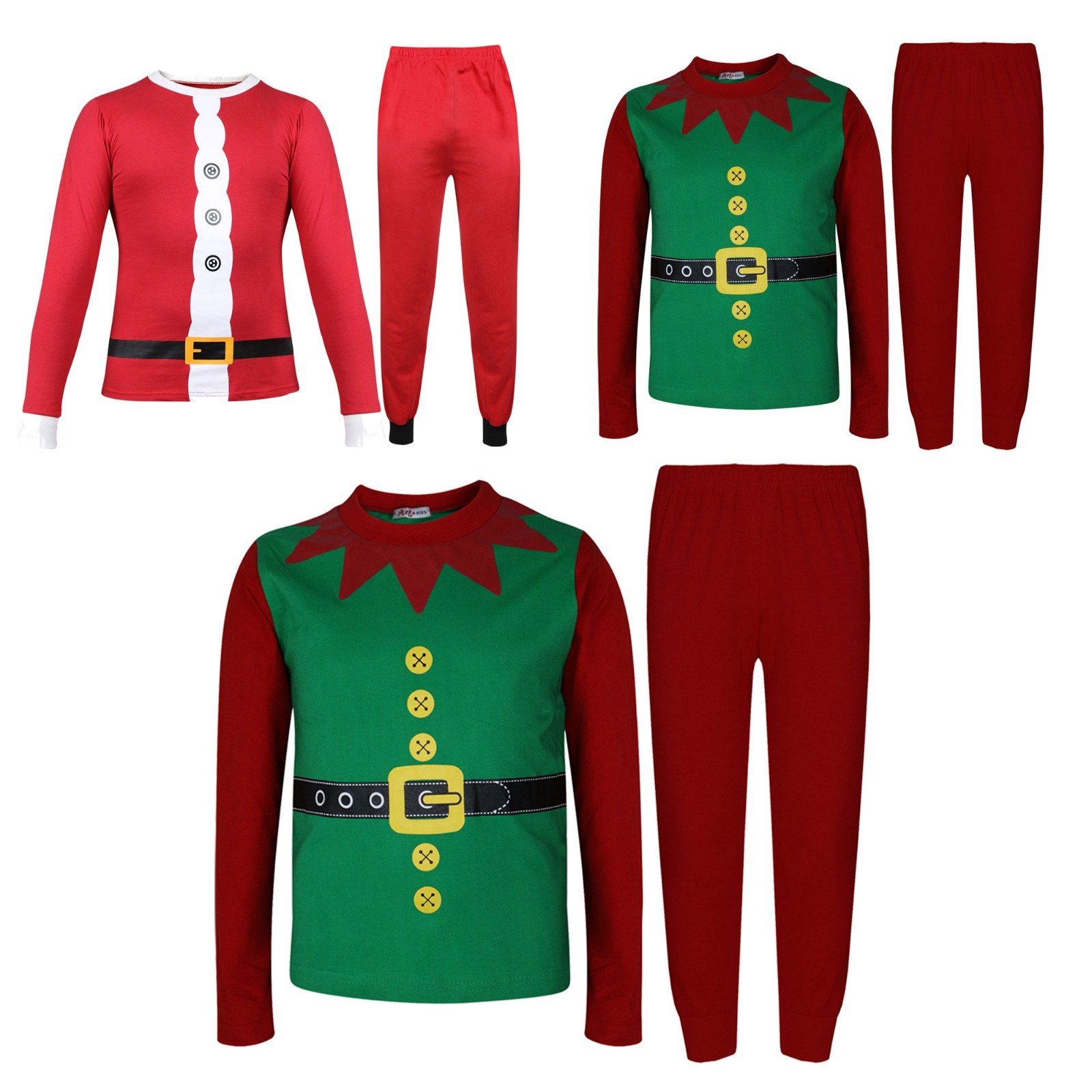 Pijamas De Navidad Para Niños Niñas Con Disfraz De Santa Claus Y Duende 2-6 Años
