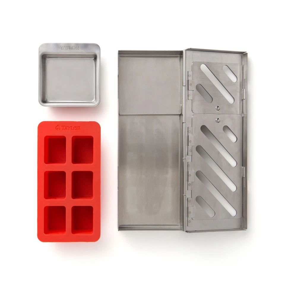 Caja ahumadora Taylor con bandeja - rojo plateado Foto 2 de 4