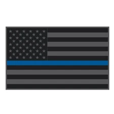 REFLECTIVE Subdued  AMERICAN FLAG THIN BLUE LINE DECAL fire Multiple Size Law