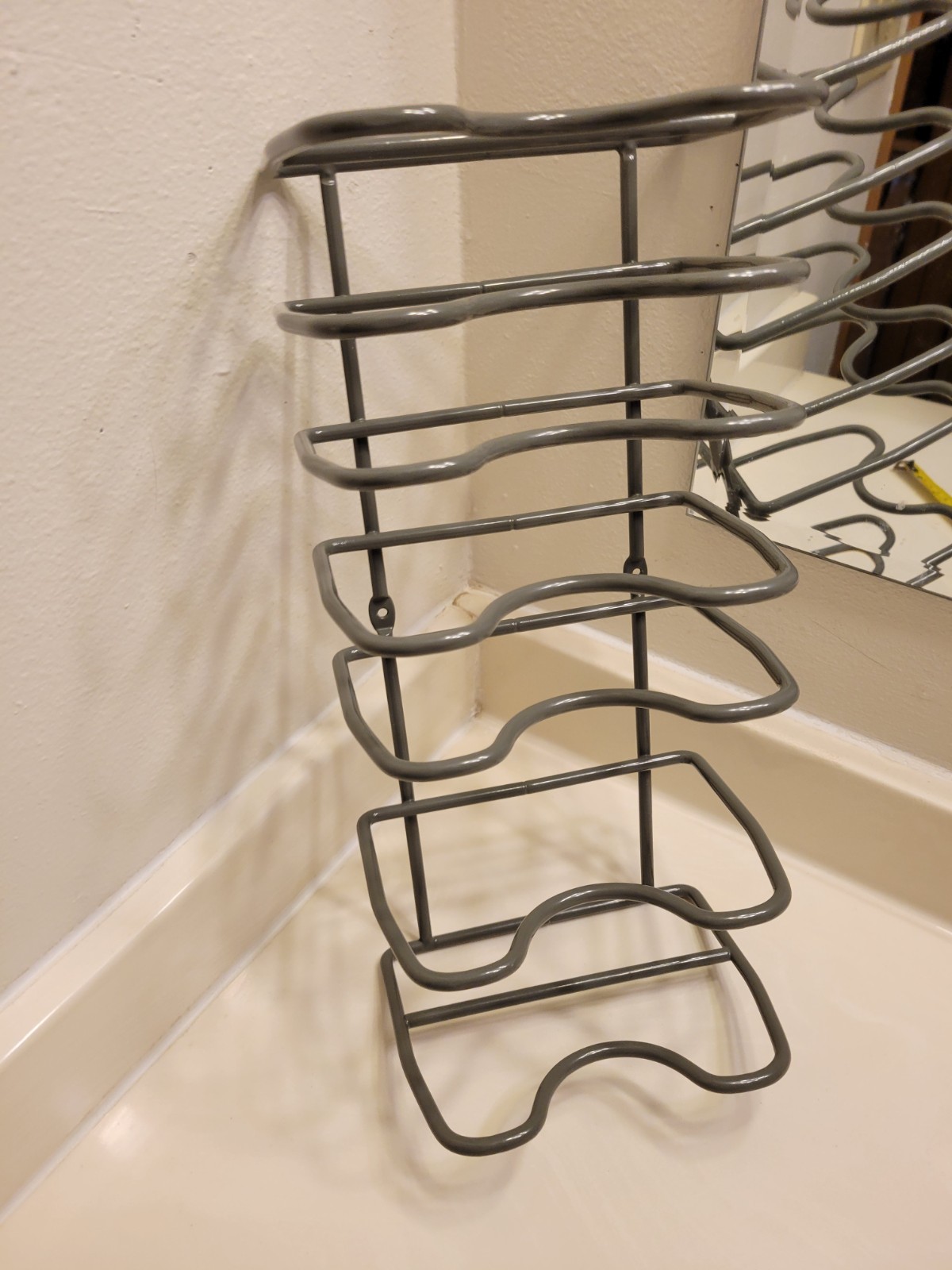 POTS & PANS ORGANIZER / 14" x 6.5" x 5" / HEAVY GAUGE!! / GRAY!!