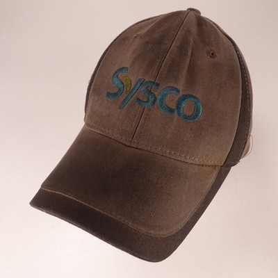 Aramark Sysco Logo Baseball Kappe Verstellbar Herren Brown Grau Blaugrün Netz