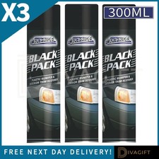 3 x BLACK PLASTIC BUMPER TRIM RESTORER SPRAY 300ML FOR BACK TO BLACK EXTERIOR