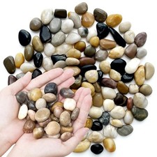 Pebbles Polished Gravel Natural River Rocks Ornamental Pebbles 1 LB Mixed Color