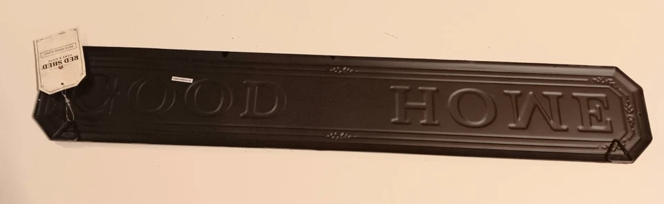 Letrero de hojalata de metal Red Shed nuevo "Good To Be Home" nuevo con etiquetas clásico vintage de rústico Foto 3 de 4