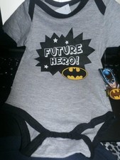 NEW INFANT BATMAN ONE PIECE FUTURE HERO SIZE 6/9 MONTHS 6/9M BABY BOY GIRL