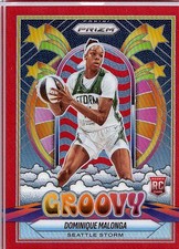 2025 Prizm Groovy Dominique Malonga Seattle Storm Red #8 95/99 RC