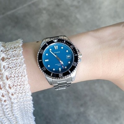 Casio MDV-10D-2A1 Blue Analog Rotating Bezel Small Size 38mm