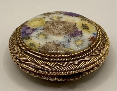 Vintage Max Factor Floral Fresco Compact Creme Puff & Translucent Pressed Powder