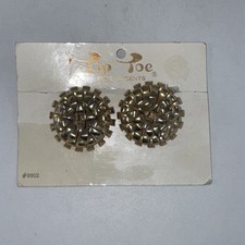 Vintage Tip Toe Shoe Clips Gold Tone Starburst Floral Mid Century