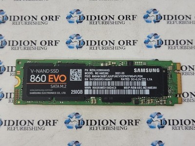 SAMSUNG 860 EVO 250GB M.2 SATA 2280 SSD MZ-N6E250, Grade A+, SKU 24391