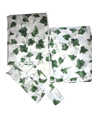 Colormate Whole home Moss GREEN IVY LEAVES (2) PANELS W/TIEBACKS 42X84