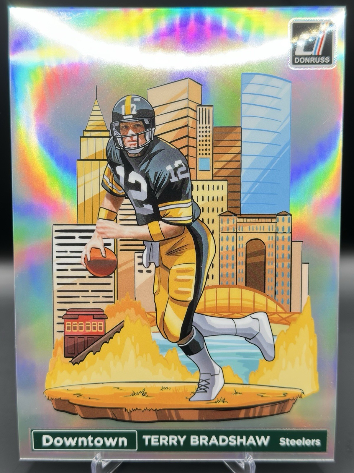 2024 Panini Donruss Terry Bradshaw Oversize Downtown #10 (Steelers, Legend)