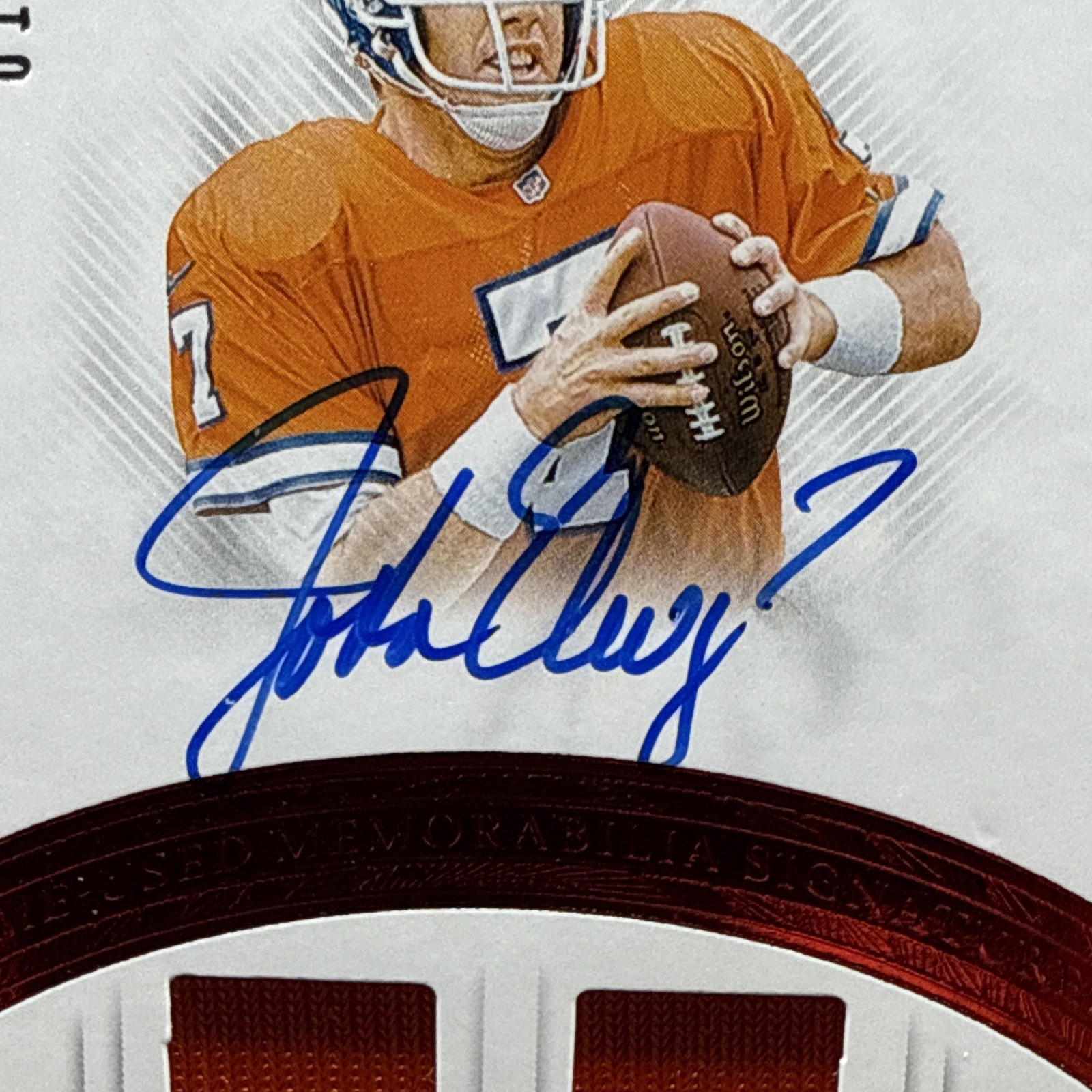 2025 Panini Flawless John Elway Game Used Patch Auto Ruby /20!! No Reserve! view 4