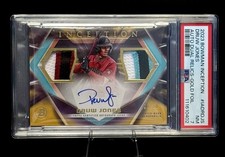 Druw Jones 2023 Bowman Inception Auto Dual Relics Gold Foil /50 PSA 7 5 Co Patch