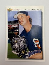 #42 Jeremy Hernandez [Gold Holo][Rookie] Padres 1992 Upper Deck Baseball Card NM. rookie card picture