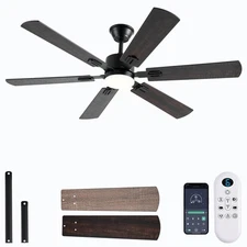 56inch Ceiling Fans with Lights and Remote/App Control, Dimmable LED, Reversi...