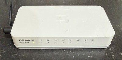 D-Link GO-SW-E White Unmanaged 8-Port Gigabit Ethernet Switch with AC Adapter