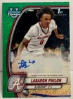 Labaron Philon 2024-25 Bowman Chrome 1st Green Shimmer Refractor Auto SP RC