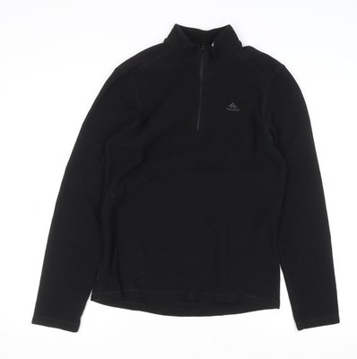 Quechua Herren Schwarz Fleece Half Zip Pullover Sweatshirt Gr. M