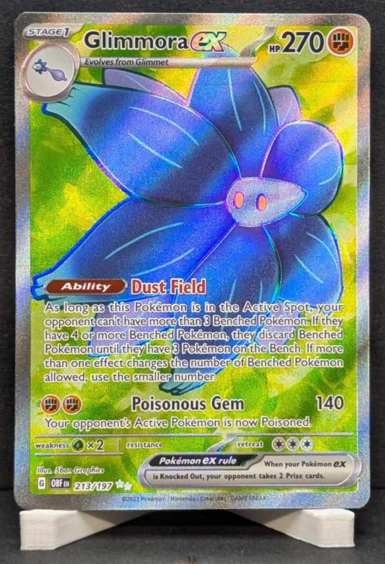 Pokemon Glimmora ex Full Art Ultra Rare Holo #213/197 Obsidian Flames
