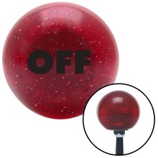 Black Off Red Metal Flake Shift Knob W M16x1.5 Insert Shifter Auto Manual Brody