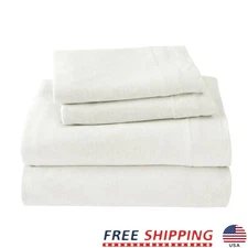 Jersey Knit Sheet Set Soft Cozy Breathable Wrinkle Resistant Perfect Fit Twin XL