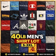 40 LB MEN  S CLOTHING BUNDLE LOT RANDOM MIX NAME BRAND GRAPHIC HEAVY RESALE