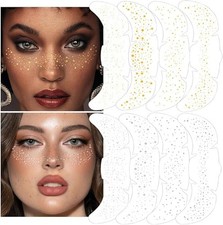 8Ps Face Glitter Speckles Patches, 2Colors 4Styles Glitter Freckles B0DP6WM7FT