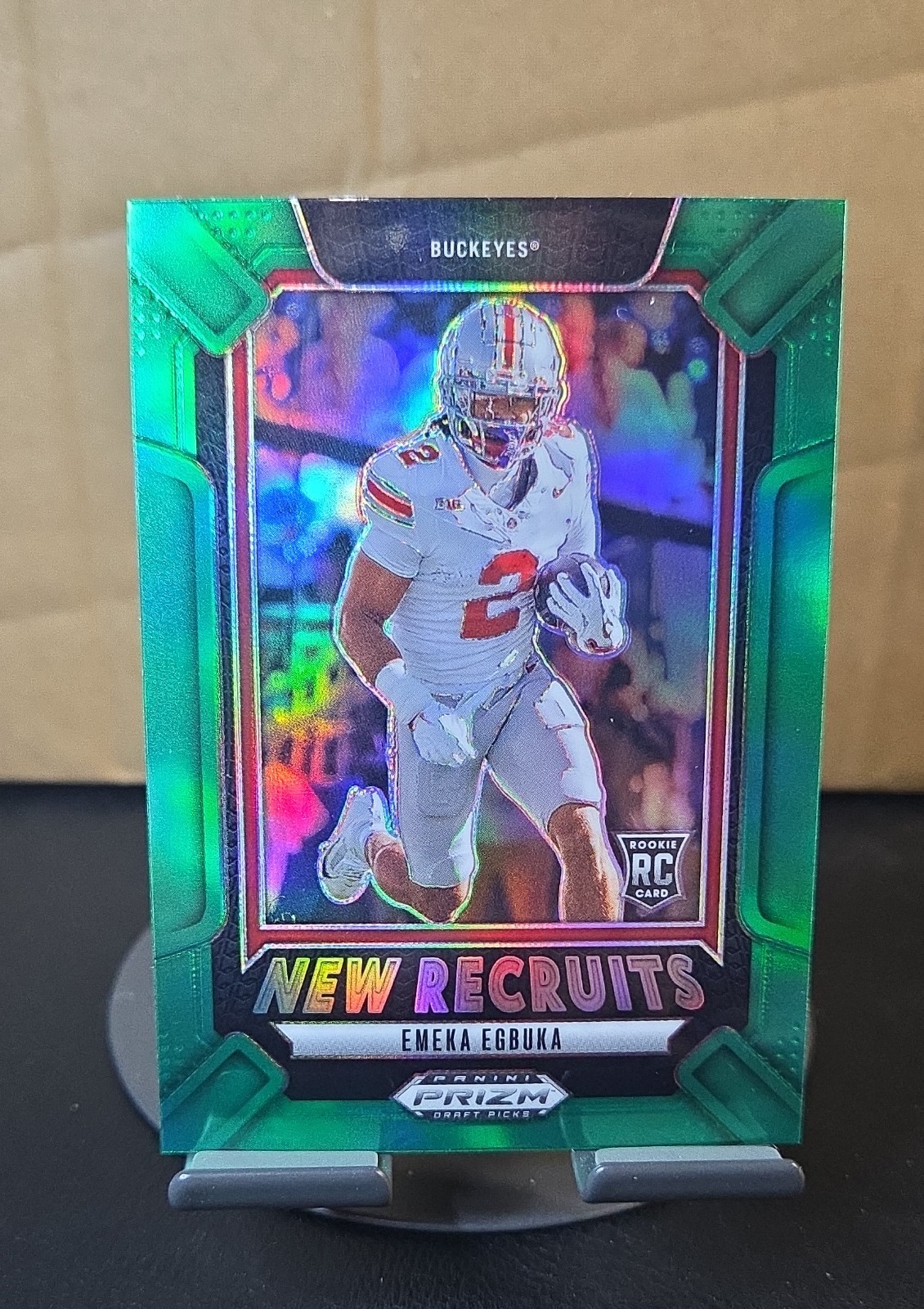 Emeka Egbuka Panini Prizm Draft Picks New Recruits #12 Green